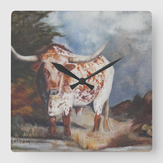 Texas Longhorn Clock (Front)