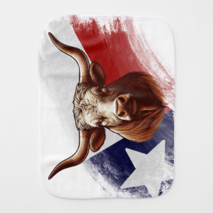 Texas longhorn cow baby burp cloth