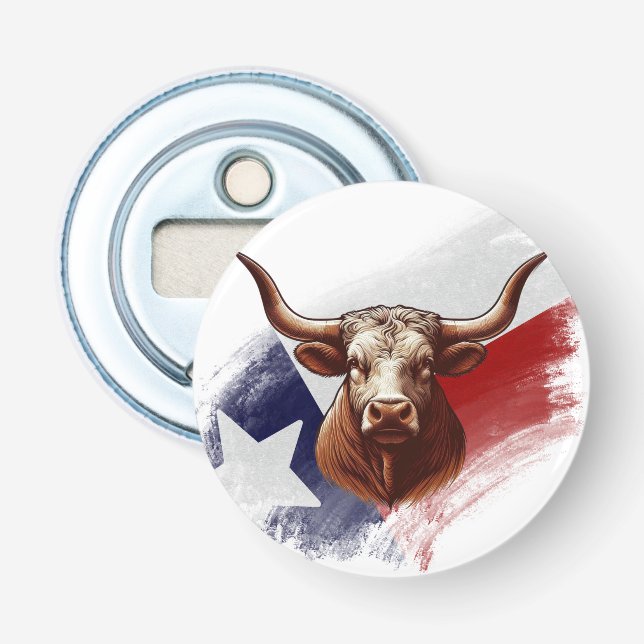 Texas longhorn cow bottle opener (Front)