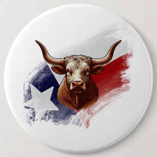 Texas longhorn cow button