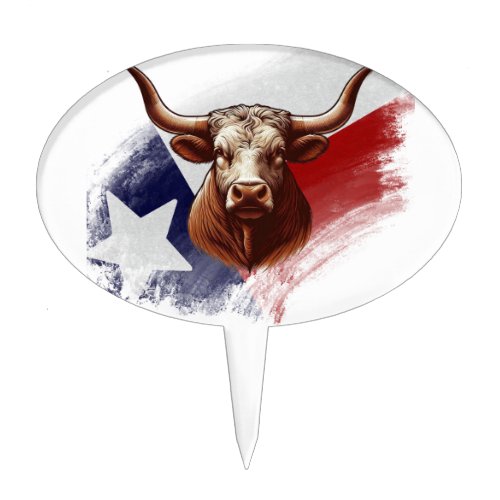 Texas longhorn cow cake topper