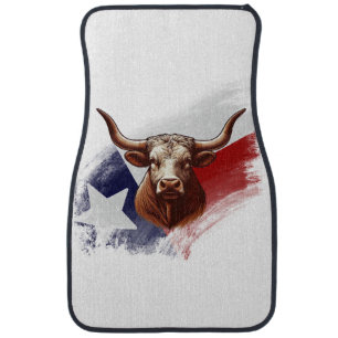 Texas longhorn cow car floor mat