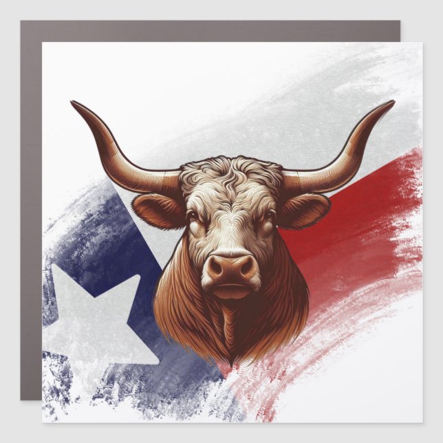 Texas longhorn cow car magnet (Front)