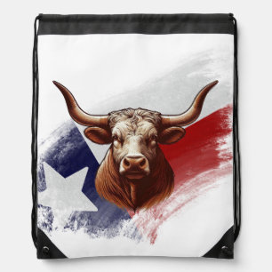 Texas longhorn cow drawstring bag