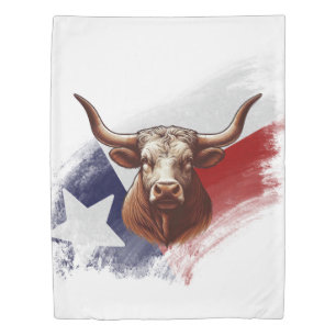 Texas longhorn cow duvet cover