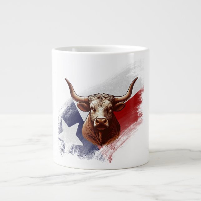 Texas longhorn cow giant coffee mug (Front)