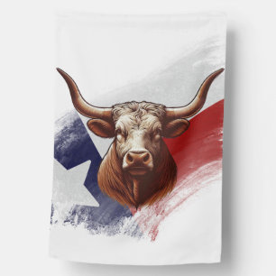 Texas longhorn cow house flag