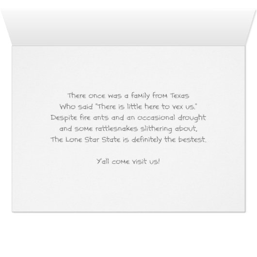 Texas Longhorn Cow Howdy from Texas (Inside Horizontal (Bottom))