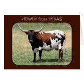 Texas Longhorn Cow Howdy from Texas (Front Horizontal)