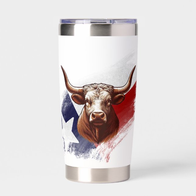 Texas longhorn cow insulated tumbler (Front)