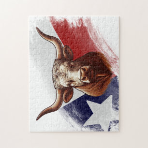 Texas longhorn cow jigsaw puzzle