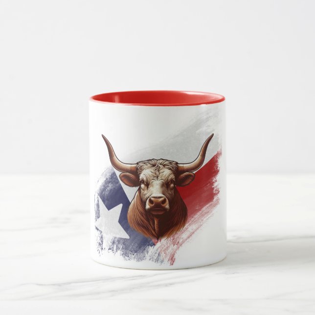 Texas longhorn cow mug (Center)