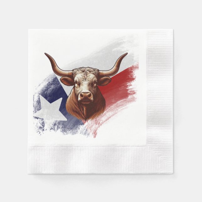 Texas longhorn cow napkins (Front)