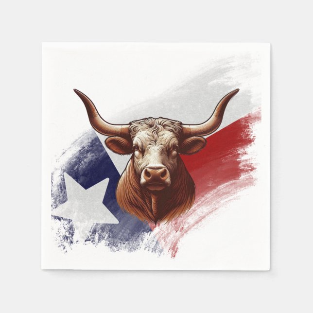 Texas longhorn cow napkins (Front)