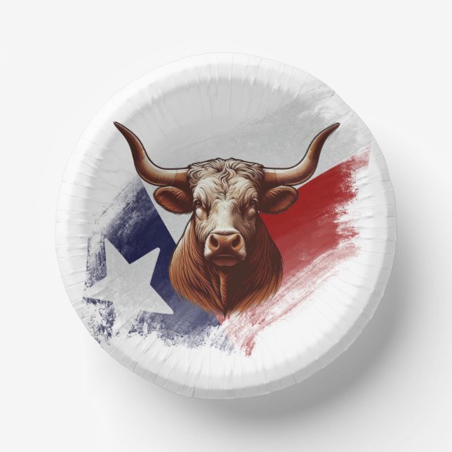 Texas longhorn cow paper bowls (Front)