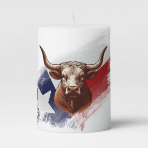 Texas longhorn cow pillar candle