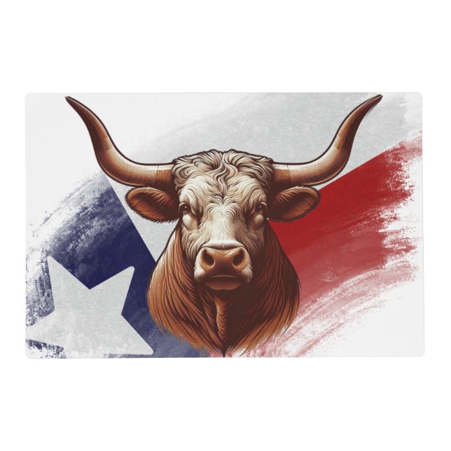 Texas longhorn cow placemat (Front)