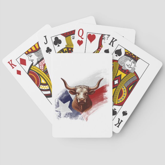 Texas longhorn cow poker cards (Back)