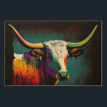 Texas Longhorn Cow Pop Art Wood Art<br><div class="desc">Introducing a one-of-a-kind wood art piece that captures the iconic Pop Art style and the rugged spirit of Texas Longhorn cattle. This stunning artwork is an eye-catching statement piece. With its bold colors and distinctive design, this Pop Art Texas Longhorn Cow Wood Art is sure to be the centerpiece of...</div>