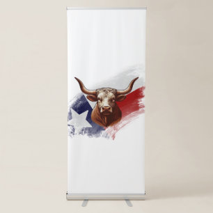 Texas longhorn cow retractable banner
