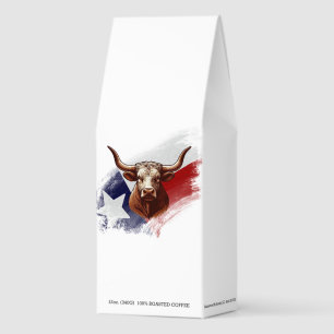 Texas longhorn cow roasted coffee