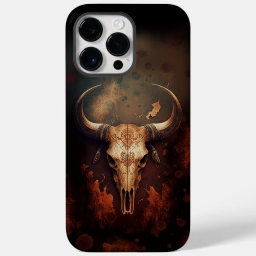 Texas Longhorn Cow Skull Rustic Case_Mate iPhone 14 Pro Max Case
