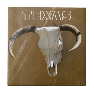 TEXAS-Longhorn Cow Skulls Tile