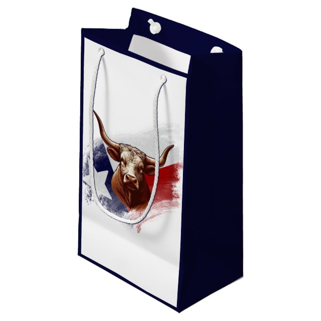 Texas longhorn cow small gift bag (Front Angled)