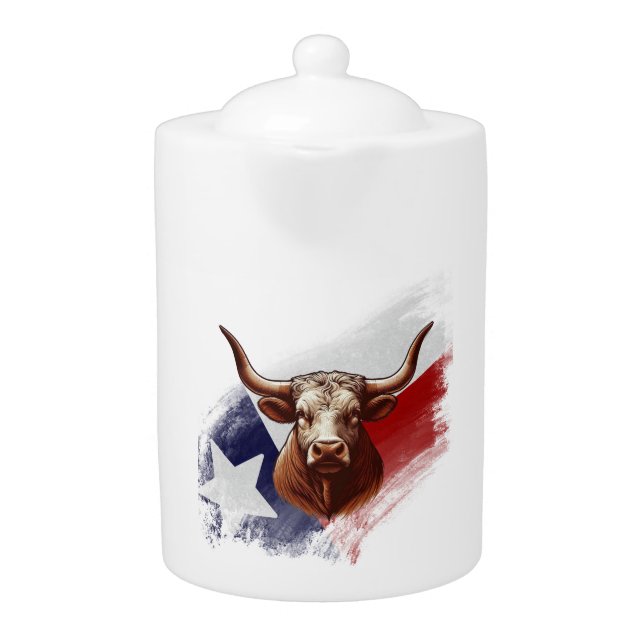 Texas longhorn cow teapot (Front)
