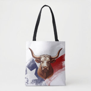 Texas longhorn cow tote bag