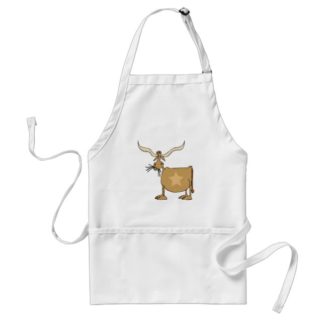 Texas Longhorn Cow with Star Adult Apron (Front)