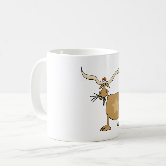 Texas Longhorn Cow with Star Coffee Mug (Front Left)