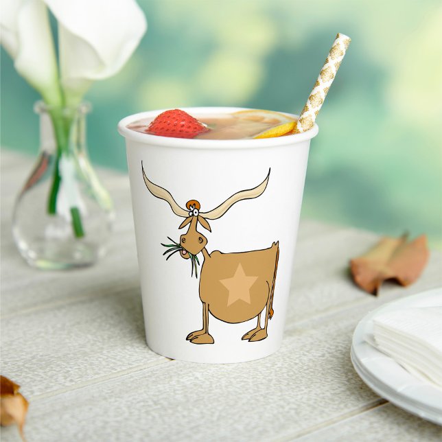 Texas Longhorn Cow with Star Paper Cups (Creator Uploaded)