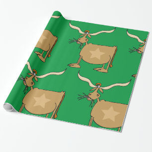 Texas Longhorn Cow Wrapping Paper