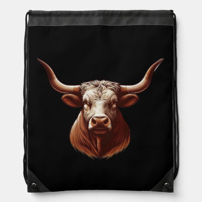 Texas Longhorn Drawstring Bag (Front)