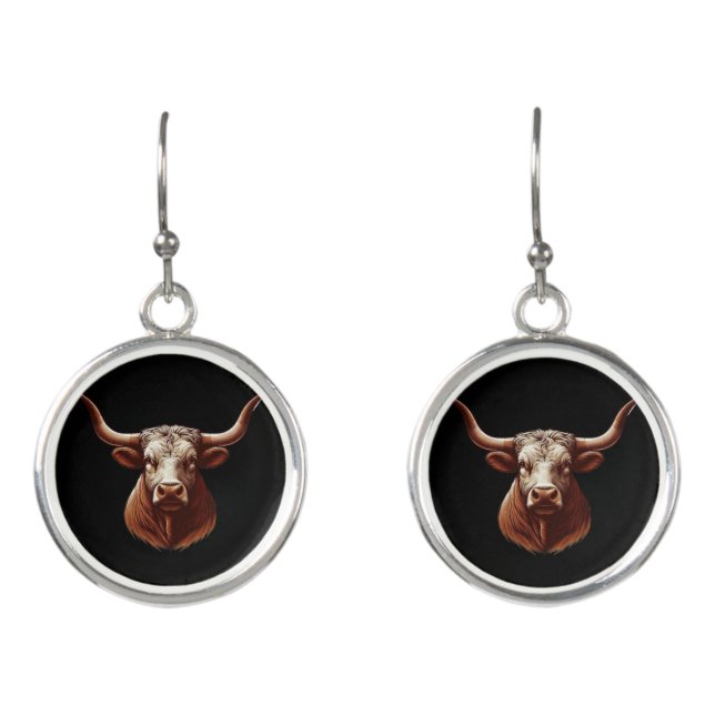 Texas Longhorn Earrings (Front)