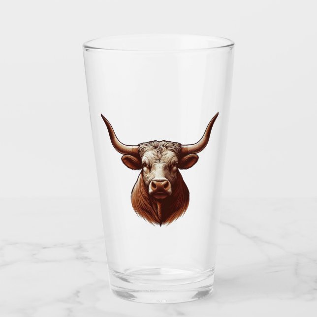 Texas Longhorn Glass (Front)