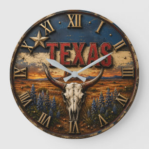 Texas Longhorn Large Clock