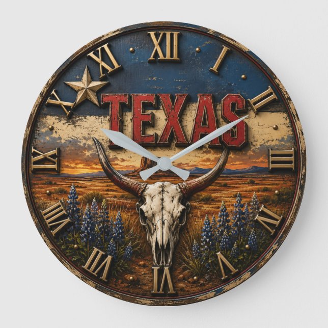 Texas Longhorn Large Clock (Front)