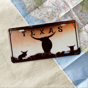 Texas Longhorn Lone Star State License Plate