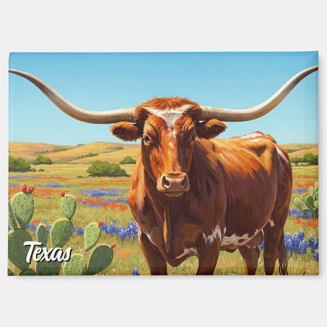Texas longhorn magnet (Front)