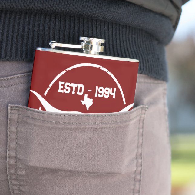  Texas Longhorn Monogram Initials  Flask (In Situ)