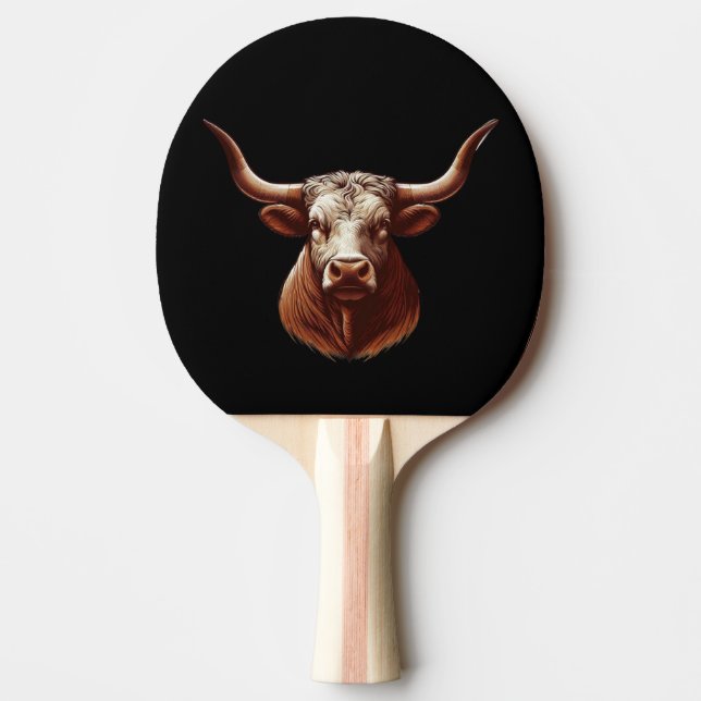 Texas Longhorn Ping Pong Paddle (Front)