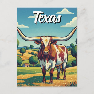 Texas longhorn postcard
