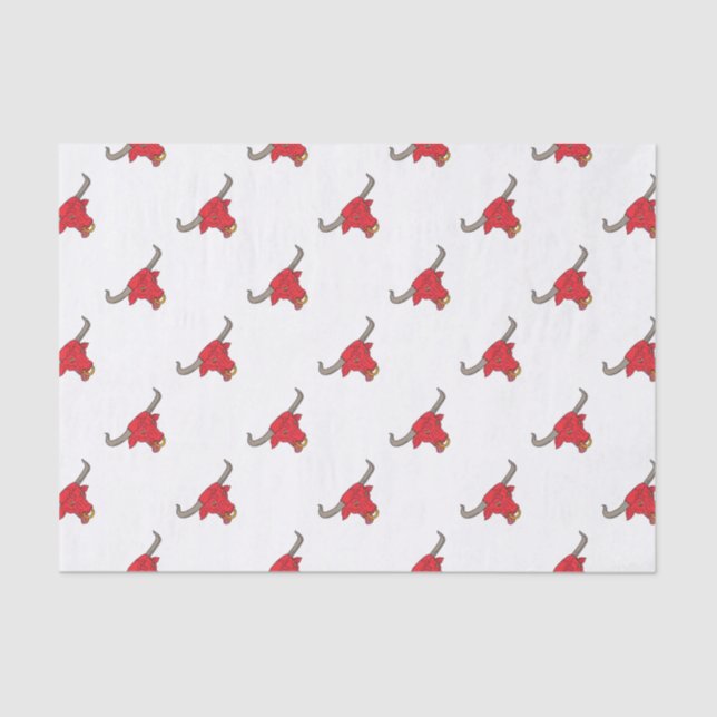 Texas Longhorn Red Bull Drawing Tissue Paper (Front)