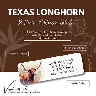 Texas Longhorn Return Address Label