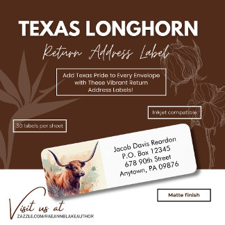 Texas Longhorn Return Address Label