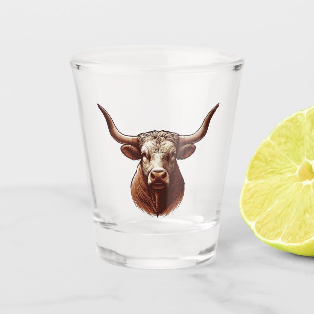 Texas Longhorn Shot Glass (Front)