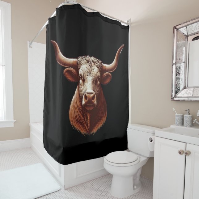 Texas Longhorn Shower Curtain (In Situ)