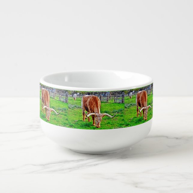 Texas Longhorn Soup Mug (Front)